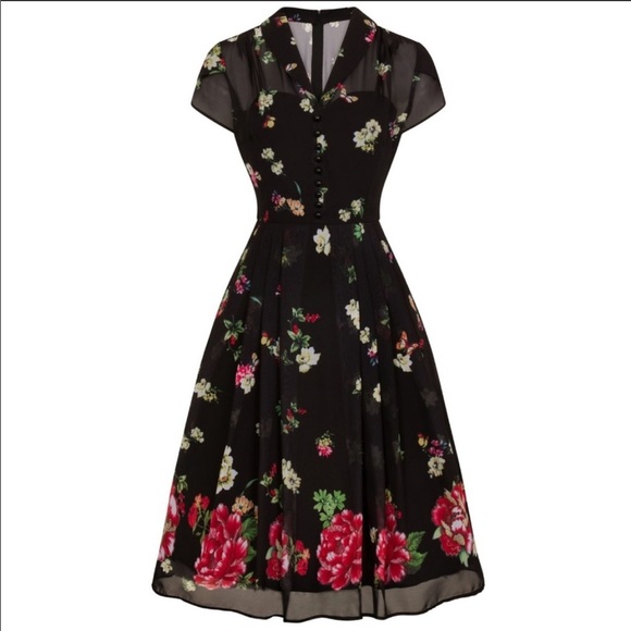 Hell Bunny Dresses & Skirts - Hell Bunny black flora dress NWT